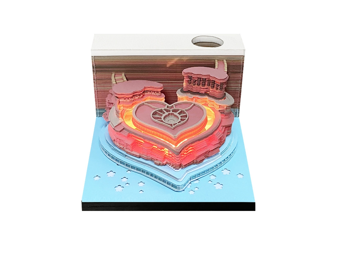 Bloc de notas con pegatinas 3D y luz de Eifson Love Castle
