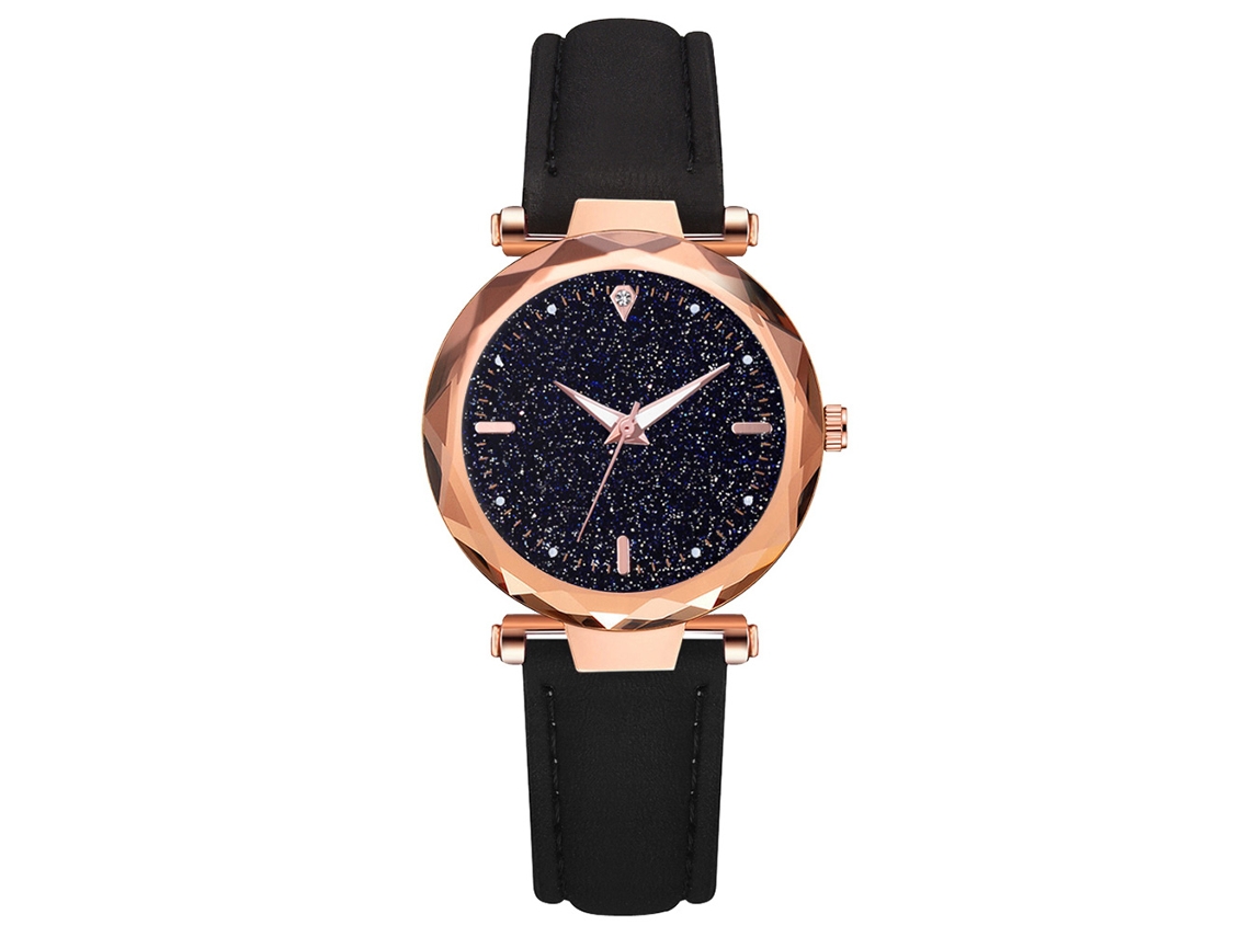 Reloj De Pulsera De Cuarzo Para Mujer Con Esfera Redonda, Informal Y Elegante, Negro.