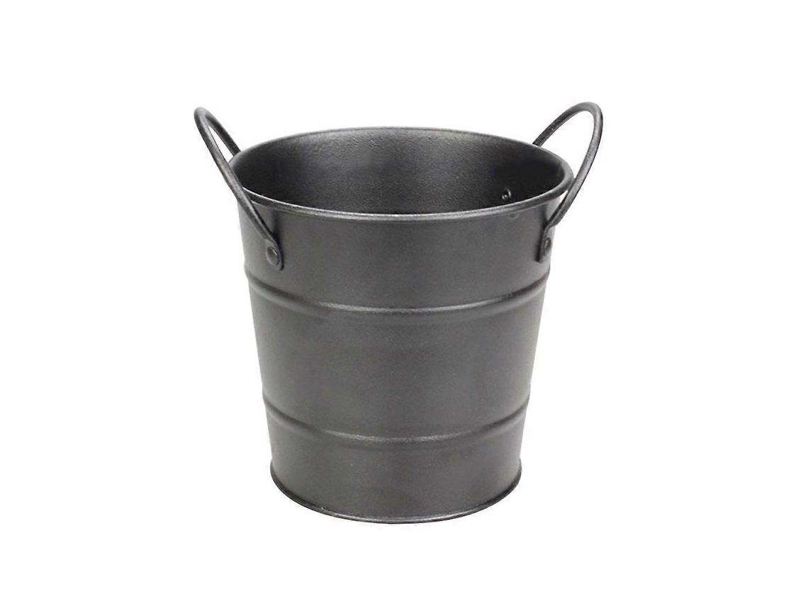 Rebe-mini Cubo De Metal Negro Para Helado Y Decoración Con Asa Pequeño Para Fiesta Boda Mesa Dulce Negro
