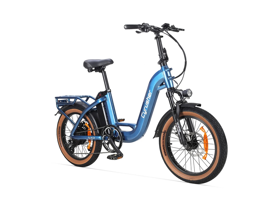 Bicicleta eléctrica Cyrusher Nova 20 con cuadro abierto, motor de 250 W, batería de 36 V y 15 Ah