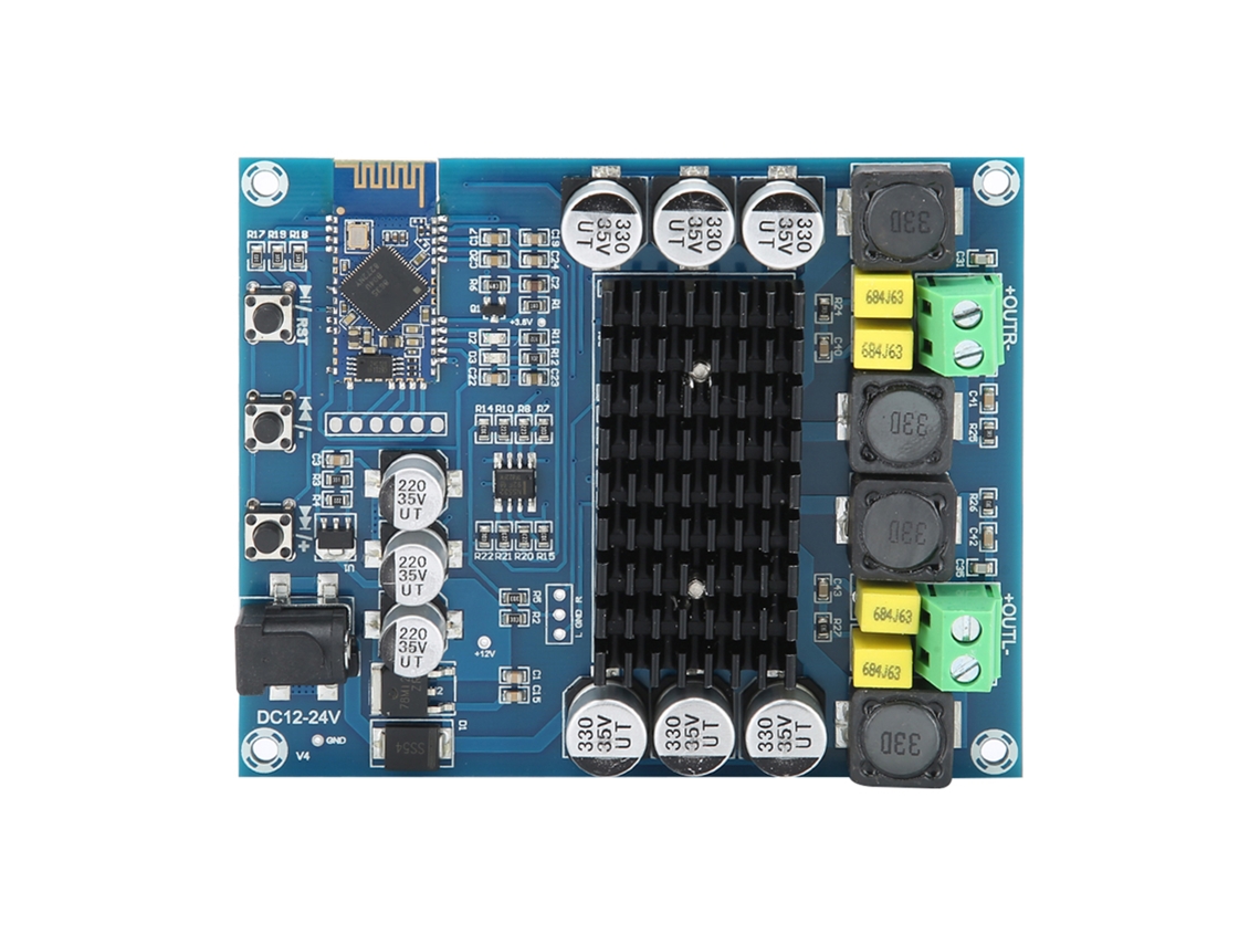 Placa De Amplificador Digital Bluetooth 2 Canais 120wx2 Tpa3116 Csr8635 12-24v