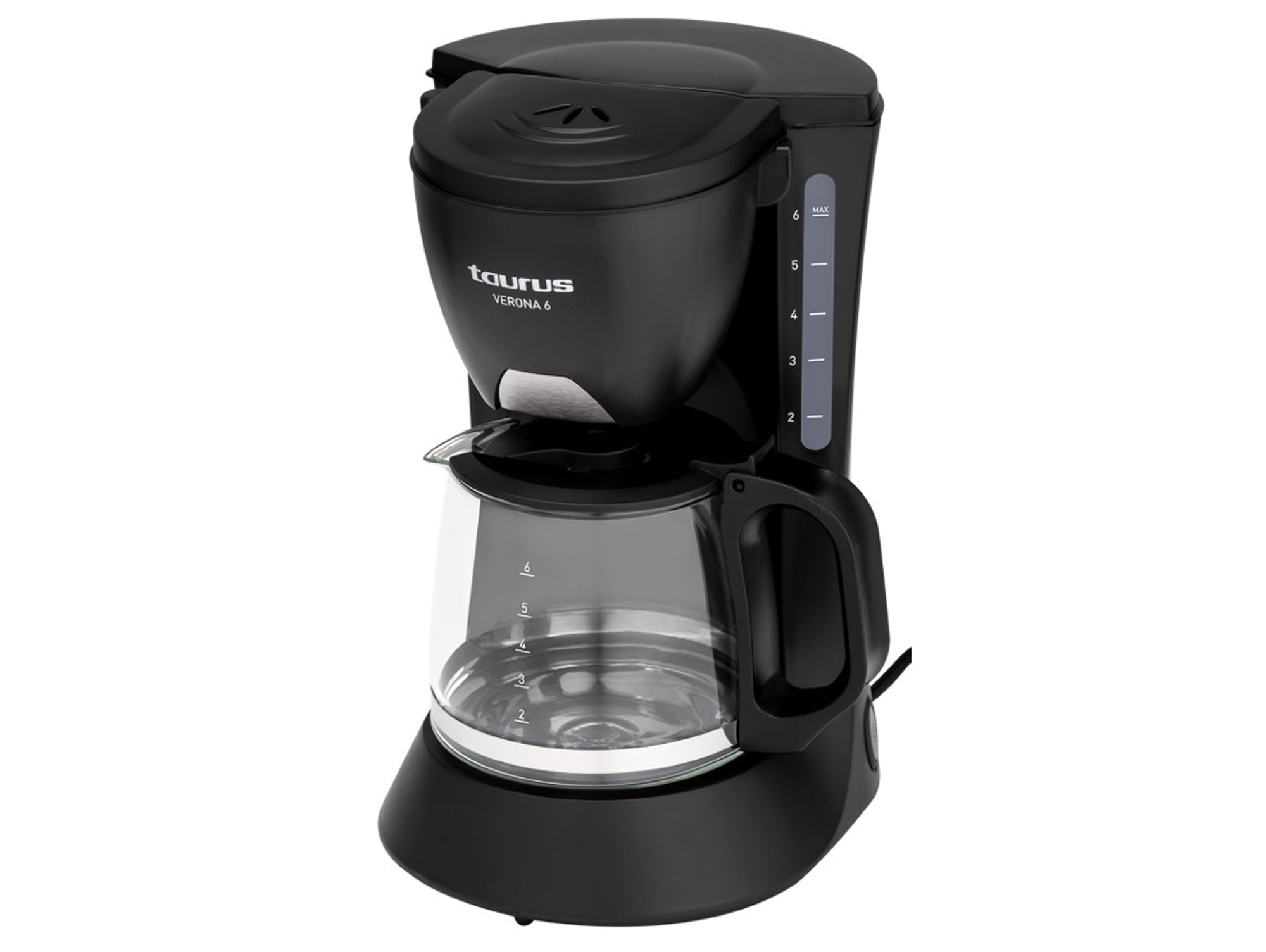 Cafetera Goteo Verona 6t veriii 920614 negra taurus de 6 tazas 600w ii con capacidad para v3 filtro vereona 920.614 cpotencia 600