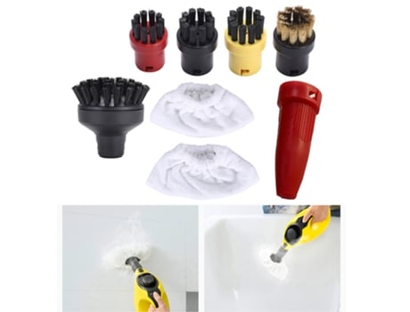 Boquilla eléctrica, cepillo redondo, paño de mopa, almohadillas de microfibra para fregar a vapor para Limpiador de vapor Karcher Sc1 Sc2 Sc3 Sc4 S...