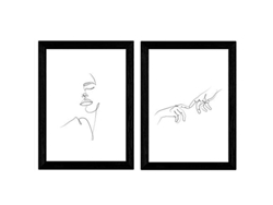 Set de 2 Láminas NACNIC Manos de Hombre y Rostro de Mujer (A4)