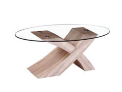 Mesa de Centro Lore de Cristal Templado, Cambria 110x60 cm SALDOSYSTOCKS