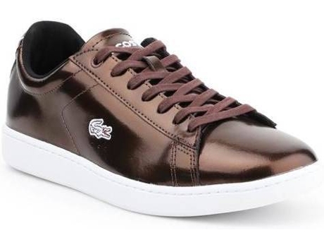 Zapatillas LACOSTE Carnaby Evo Mujer (40.5 - Marrón y Blanco)