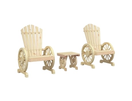 Conjunto 3 de muebles de jardín VIDAXL madera maciza de abeto