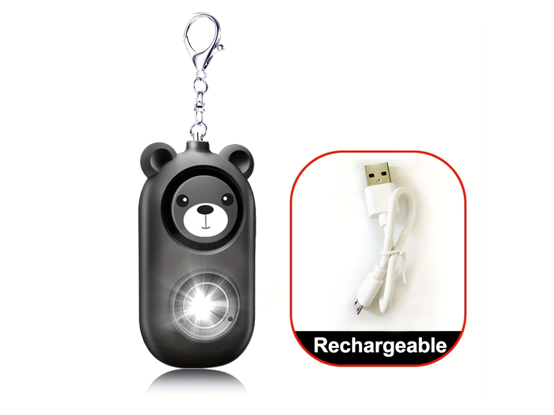 Alarma Personal Con Sirena De 130 Db, Seguridad, Linterna Led Emergencia Función Carga Usb, Adecuada Para Mujeres., Re