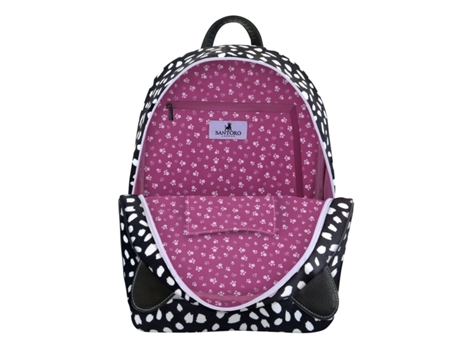 Mochila Casual Gorjuss Smitten Kitten Black White 25.5 x 31 x 10 cm