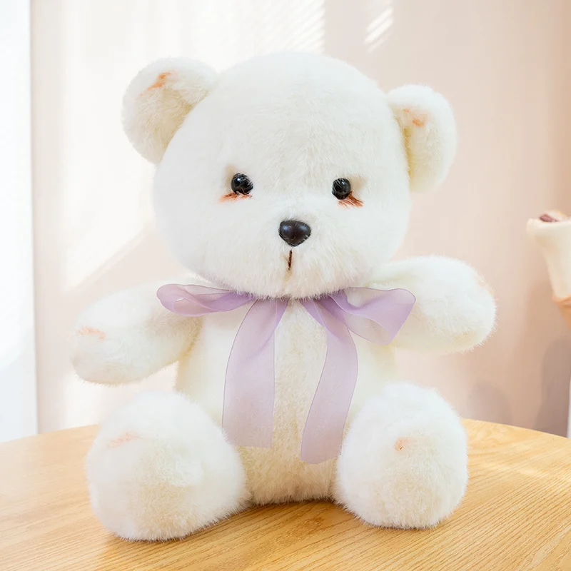 Lindo peluche de conejo y oso con maquillaje ahumado, muñeco de dibujos animados, regalo divertido MDUG (Oso morado de 23 cm)