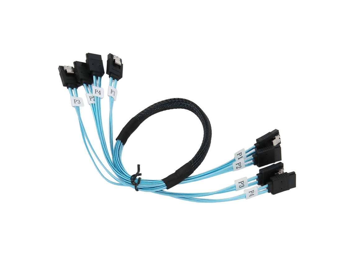 Cabo De Dados Mini Sas 4sata 7p Para 4sata Velocidade 12gbps Flexível Para Servidor Computador Hd Ssd 1.6ft