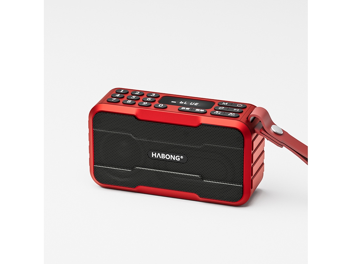 Mini radio FM con Bluetooth y barra de sonido con subwoofer, reproductor de música portátil, grabadora con micrófono, Mdug (rojo)