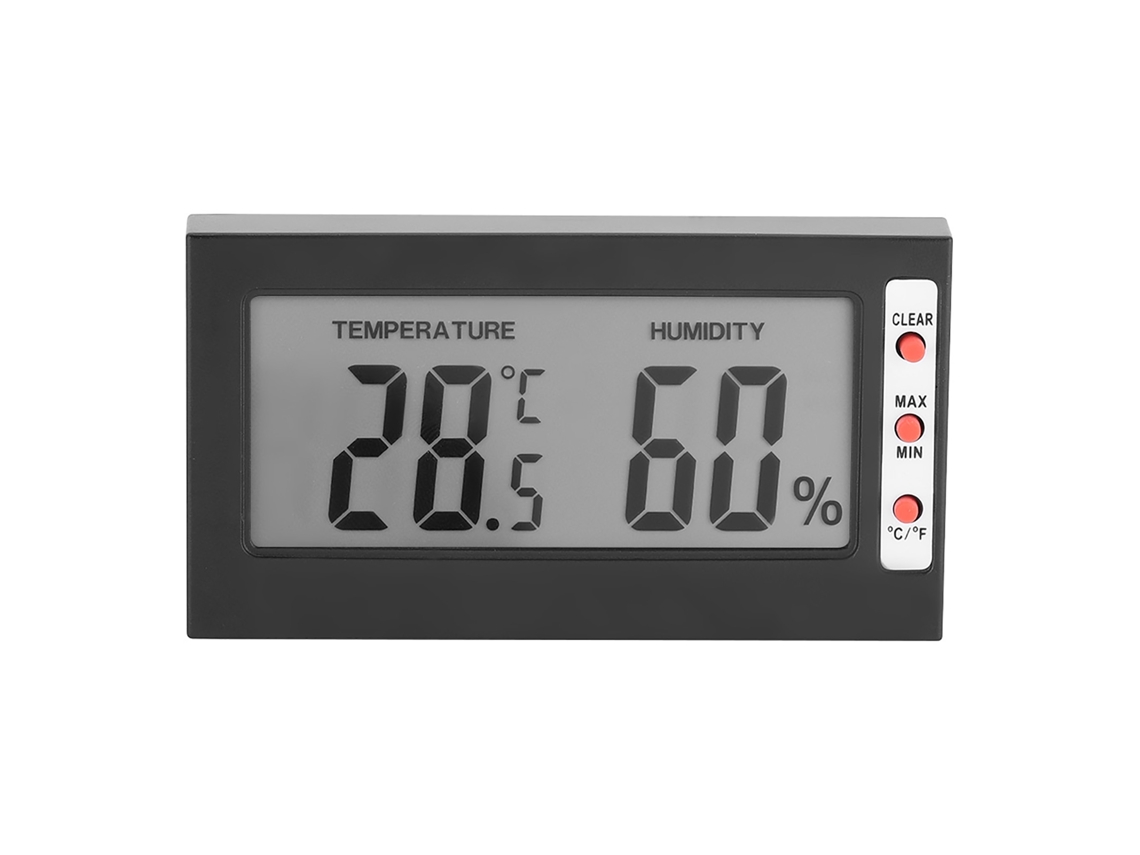 Termómetro Higrómetro Digital Portátil Con Pantalla Lcd Grande, Medición De Temperatura Y Humedad De 0 A 50 ℃ Y De 10 % Hr A 99 % Hr.