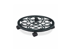 Relaxdays Soporte Para Macetas Con Ruedas, Base Plantas Redonda De Interior Y Exterior, 1 Ud., Ø 38 Cm, Aluminio, Verde