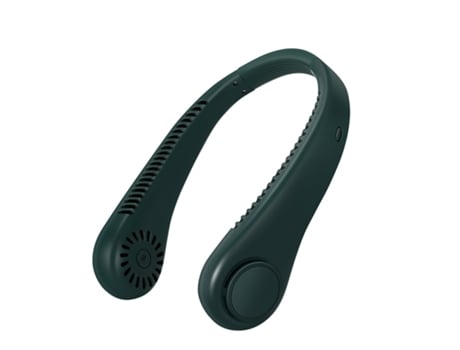 Ventilador de cuello colgante Ventilador eléctrico pequeño para deportes portátiles sin aspas - verde
