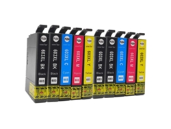 Pack 10 Cartuchos de Tinta Compatibles Epson 603XL 4X Negro 2X Cian 2X Magenta y 2X Amarelo