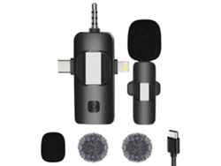 Micrófonos inalámbricos para iPhone, Android, cámara, portátil y PC. Micrófono de solapa inalámbrico 3 en 1 para grabación de video y vlogs. Nostalgia88