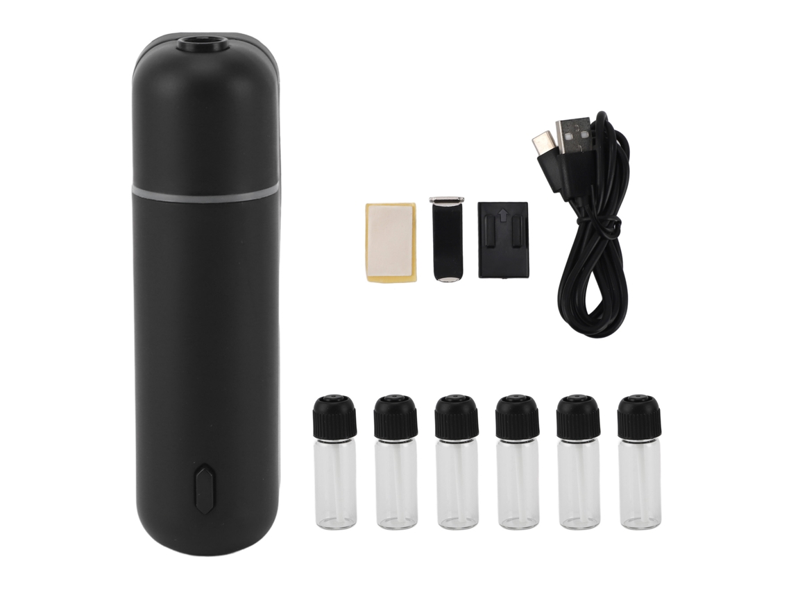 Difusor Portátil De Aceites Esenciales De 5 Ml Con 6 Botellas. Ambientador De Aromaterapia Para El Hogar, Hotel Y Baño - Negro