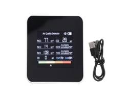 Meter De Calidad Del Aire Pm2.5 Pm10 Hcho Tvoc Co Co2 Detector Lcd Color