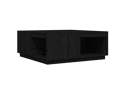 Mesa de centro MAISON EXCLUSIVE negra de madera maciza de pino (100x101x40,5 cm)