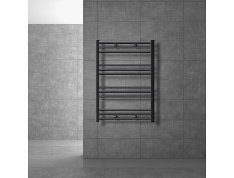 Radiador toallero de baño 75x80 cm calefactor antracita curvado conexión lateral LUXEBATH