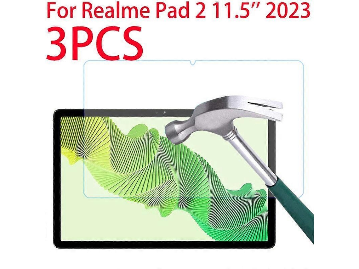3 protectores de pantalla de vidrio templado HD a prueba de arañazos para Realme Pad 2 de 11,5 pulgadas (2023) Chennnls