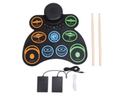 Bateria Elétrica 9 Pads Com Fones De Ouvido, Pedais E Baquetas Para Prática Infantil Portátil