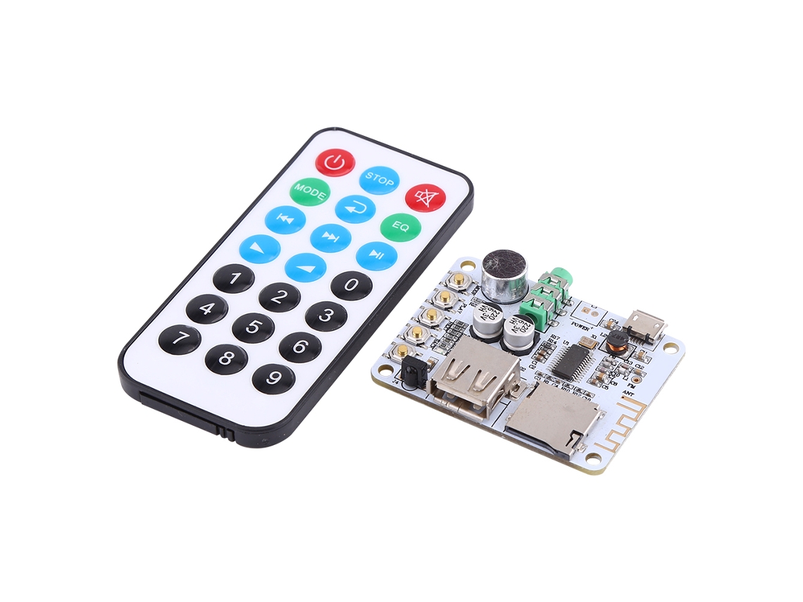 Receptor De Audio Bluetooth Con Micrófono Amplificador Usb Tf Fm Reproductor Mp3 Wma Wav Flac
