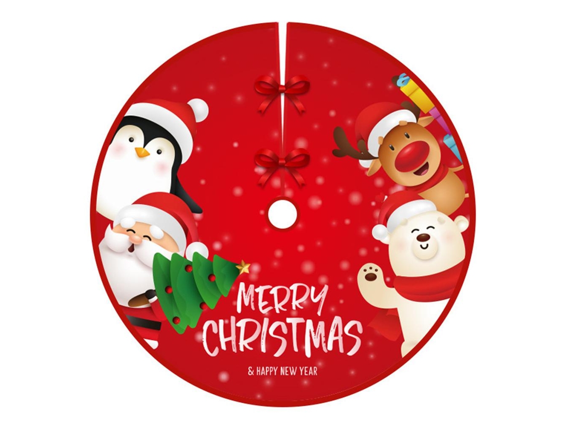 Tapete Con Forma De Árbol De Navidad De 90 Cm, Estampado De Tela Cepillada, Decoración Personalizada Para Navidad Y Año Nuevo.