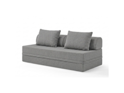Sofá Modular 3 Lugares Convertible Bouclette Cinza Escuro