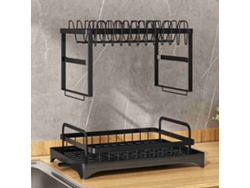 Escurridor De Platos De Acero Inoxidable Con Desagüe, 2 Niveles, Para Encimera De Cocina.