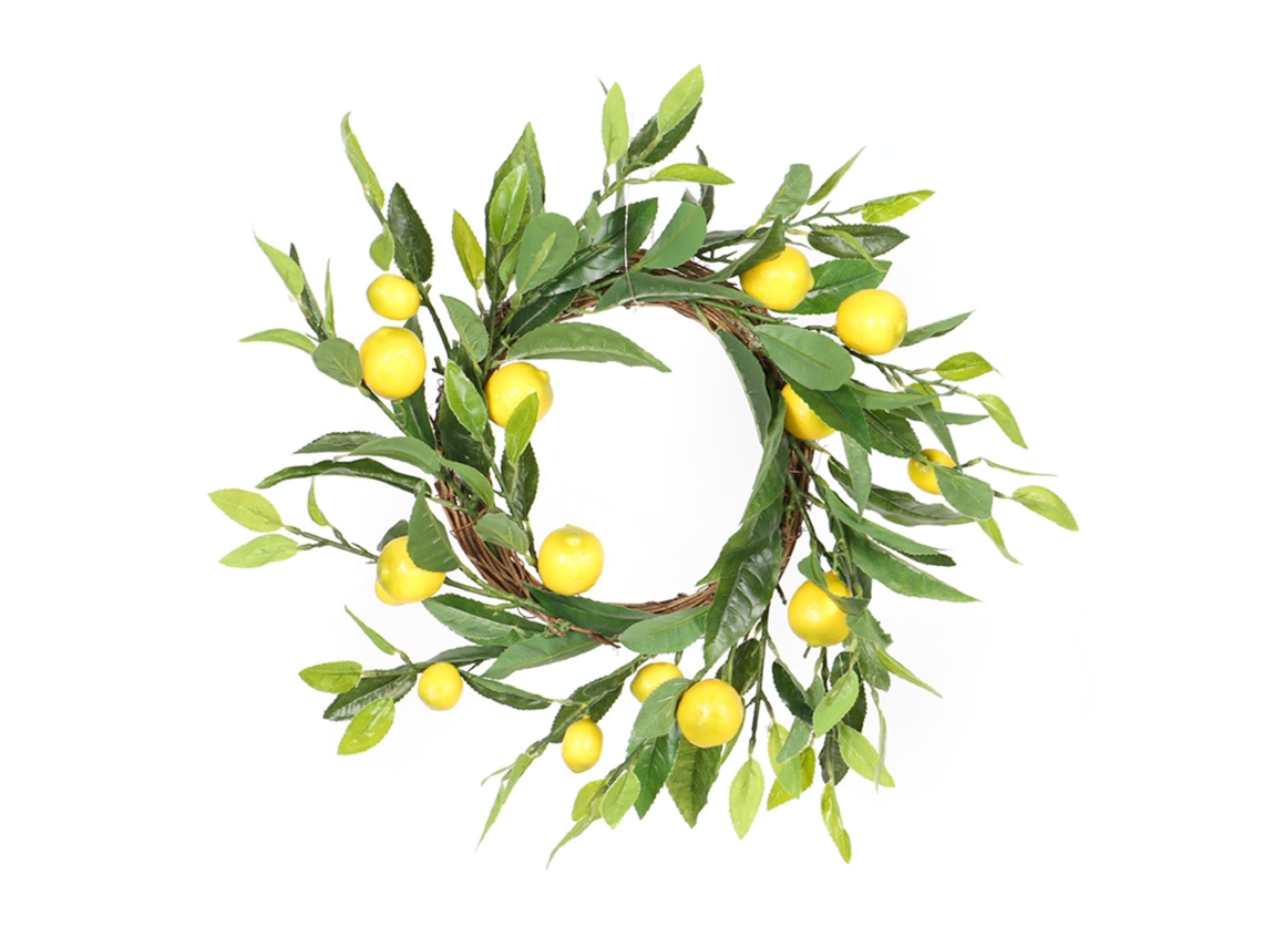 Corona De Limones Artificiales Hecha A Mano, Decorativa Para Primavera Y Verano, Para El Hogar Y Bodas, 35-45 Cm.