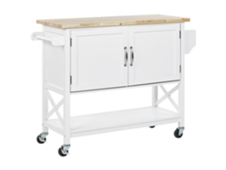 Carrito de cocina BELIANI Mele de MDF Blanco 102x44x90
