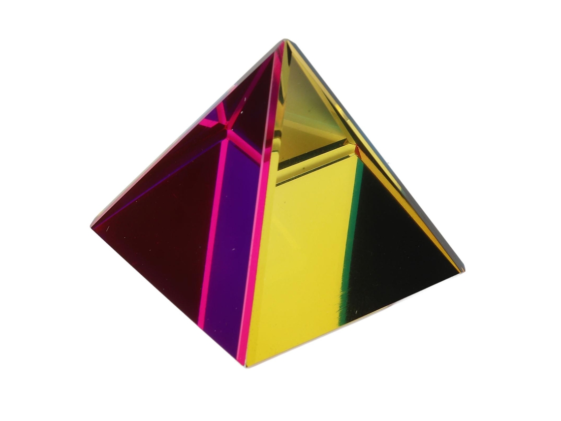 Prisma piramidal de vidrio iridiscente de 50 mm para decoración de vidrieras con efecto arcoíris.