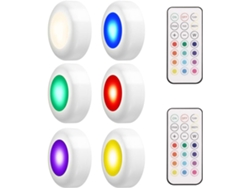 Foco LED inalámbrico de 18 W para debajo de gabinetes de cocina, con control remoto, resistente al agua IP44, paquete de 6