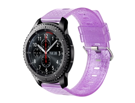 Correa de reloj inteligente para Samsung Gear S3 Frontier 22 mm transparente brillante diamante TPU (púrpura)