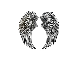 Alas de ángel de metal para decoración de pared, 30 cm, luz LED, 1 par