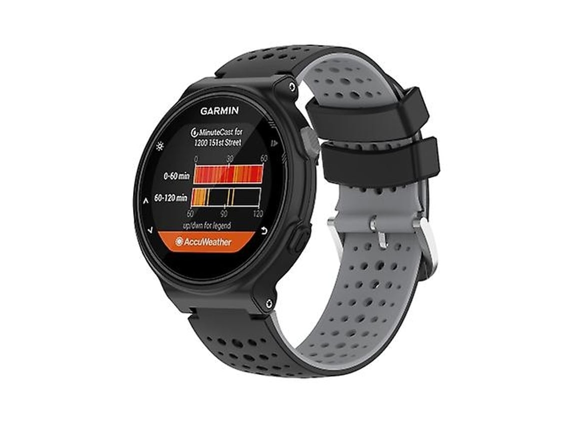 Correa de silicona negra y gris para Garmin Forerunner 630 (Chennnls)