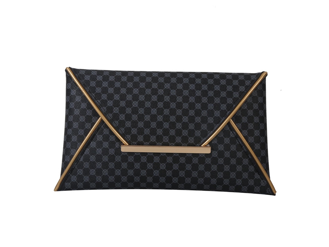 Bolso De Noche Elegante De Pu Para Mujer Con Estampado Moderno Para Fiestas Y Bodas, Negro, Talla F