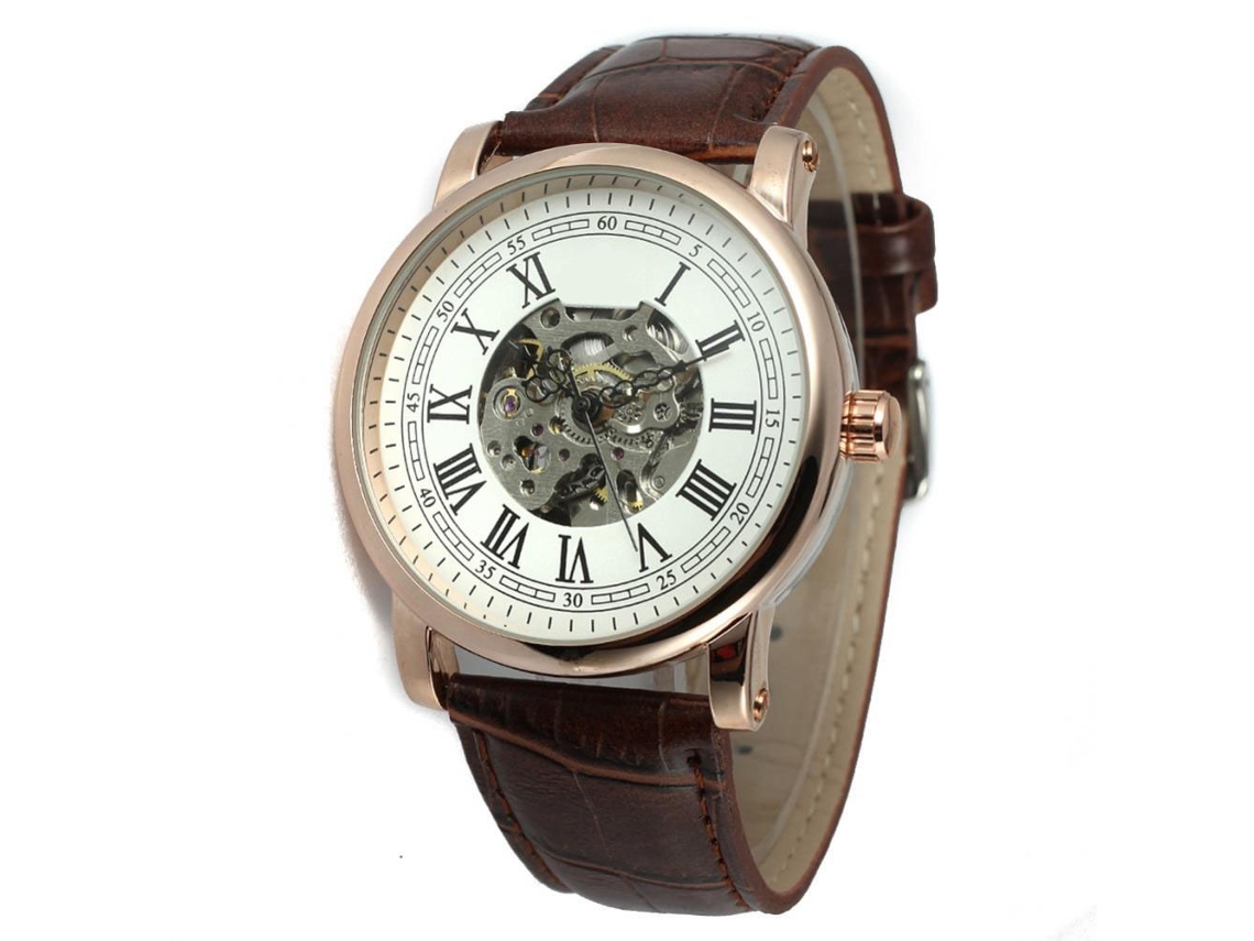 Reloj Automático Mecánico Hombre Impermeable Forsining (oro Rosa Blanco)