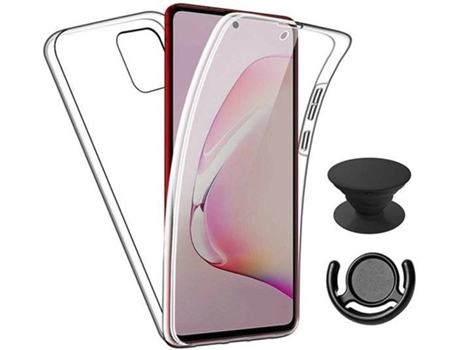 Kit Funda, Popsocket y Soporte Samsung Galaxy A31 360º Impact Protection Transparente