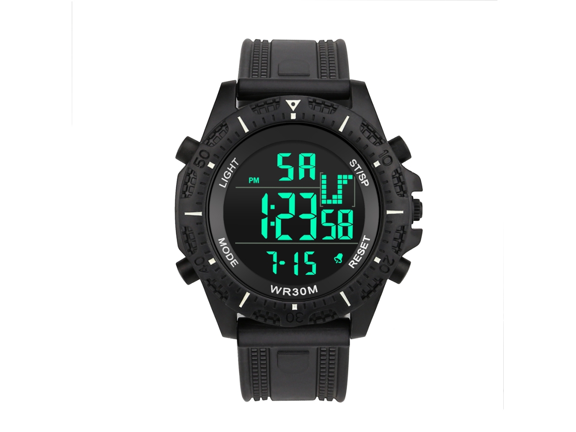 Reloj Deportivo Digital Para Hombre, Correa De Silicona, Resistente Al Agua Hasta 30 M, Estilo Sencillo.
