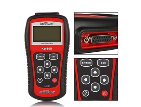 Lector de códigos de coches KONNWEI OBDII/EOBD y decodificador de detección de escáner automático KW808