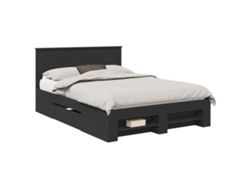 Maison Exclusive - Estructura De Cama Negro 140 X 200 Cm Madera De Ingeniería