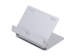 Soporte Para Teléfono Móvil Plata Pequeño Portátil 360° Rotación Ajustable Plegable Aluminio Para Teléfonos Y Tablets
