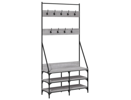 Perchero VIDAXL con zapatero gris Sonoma (90x34x184 cm)