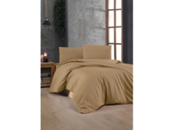 Juego De Cama - Funda Nórdica 220 X 240 + 2 Fundas De Almohada 60 X 60, Algodón Reforzado - Marrón