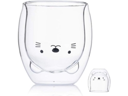 Taza Gatito Taza De Vidrio Doble Pared Aislada Regalo Cumpleaños Taza Café Té Leche Regalo Personal Mejor Regalo