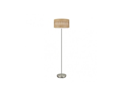 Pie de salón Alexandra 1xe27 Níquel/Madera clara 162x40x40 Cm Fabrilamp
