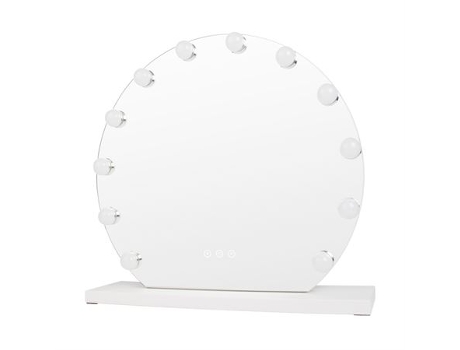Espejo de Maquillaje Redondo UNIQ London con 12 Bombillas LED - Negro
